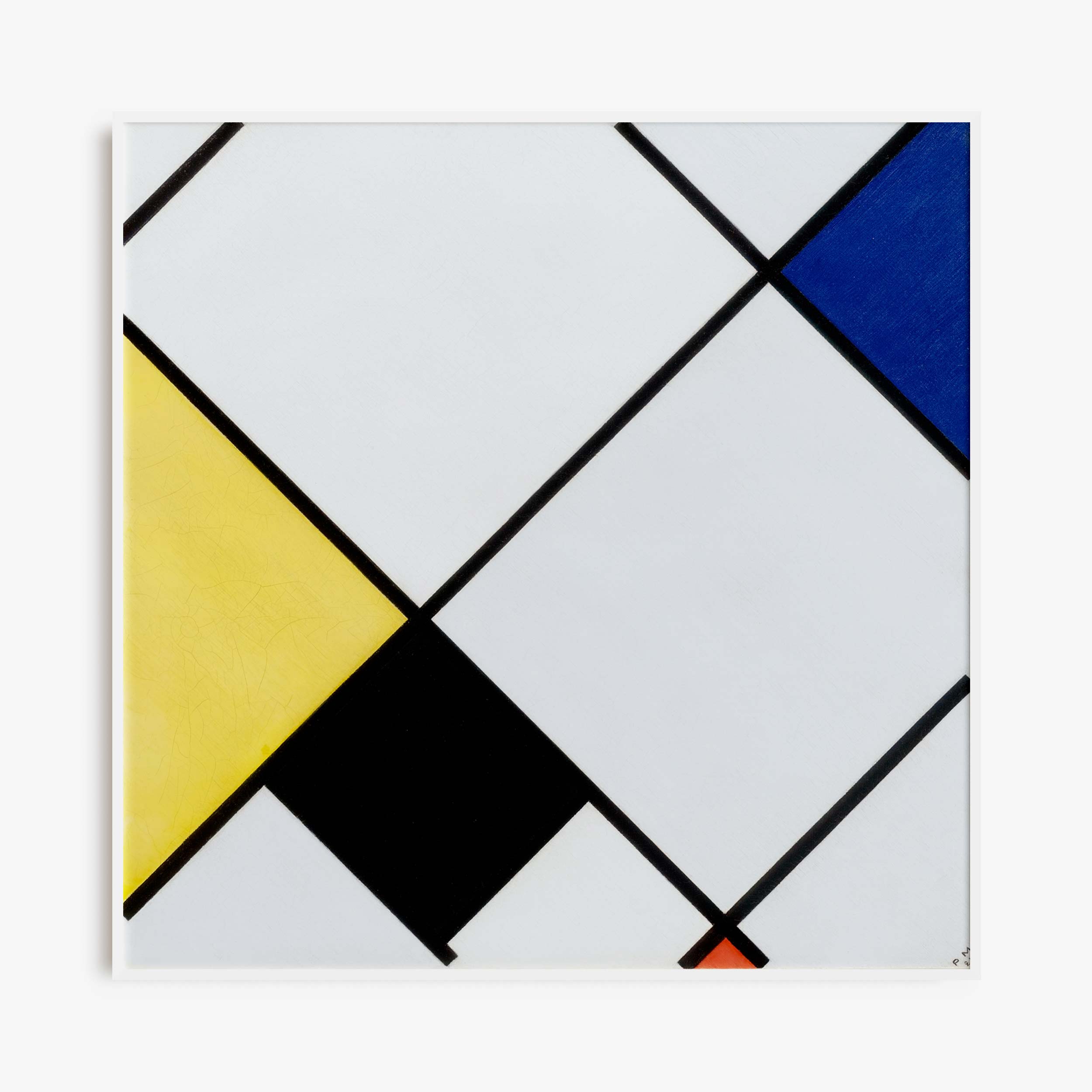 Lozenge Composition with Yellow, Black, Blue, Red, and Gray